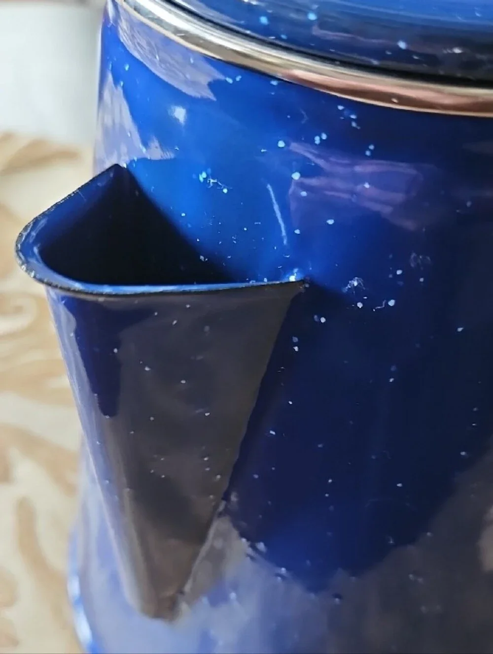 Blue Enamel Coffee Percolator - Durable Kitchen Pot